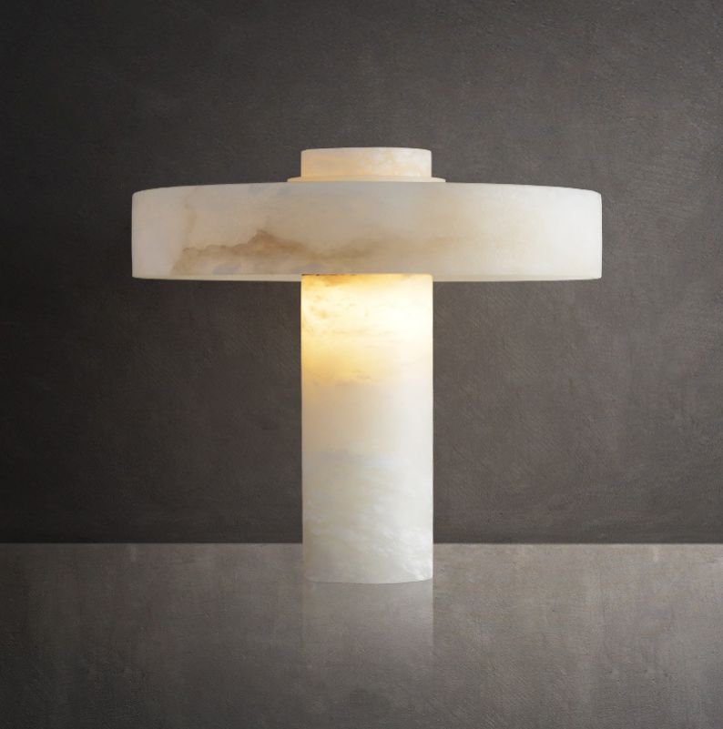 Table Lamp Stone Travertine Neutral Color